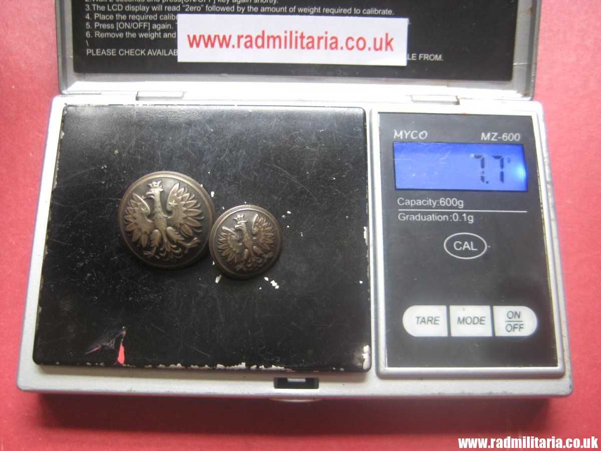 &  WW2 Polish Army BUTTONS with EAGLE a Pair, Swiss made, maker: HF Huguenin Freres, RARE !!! - Image 23