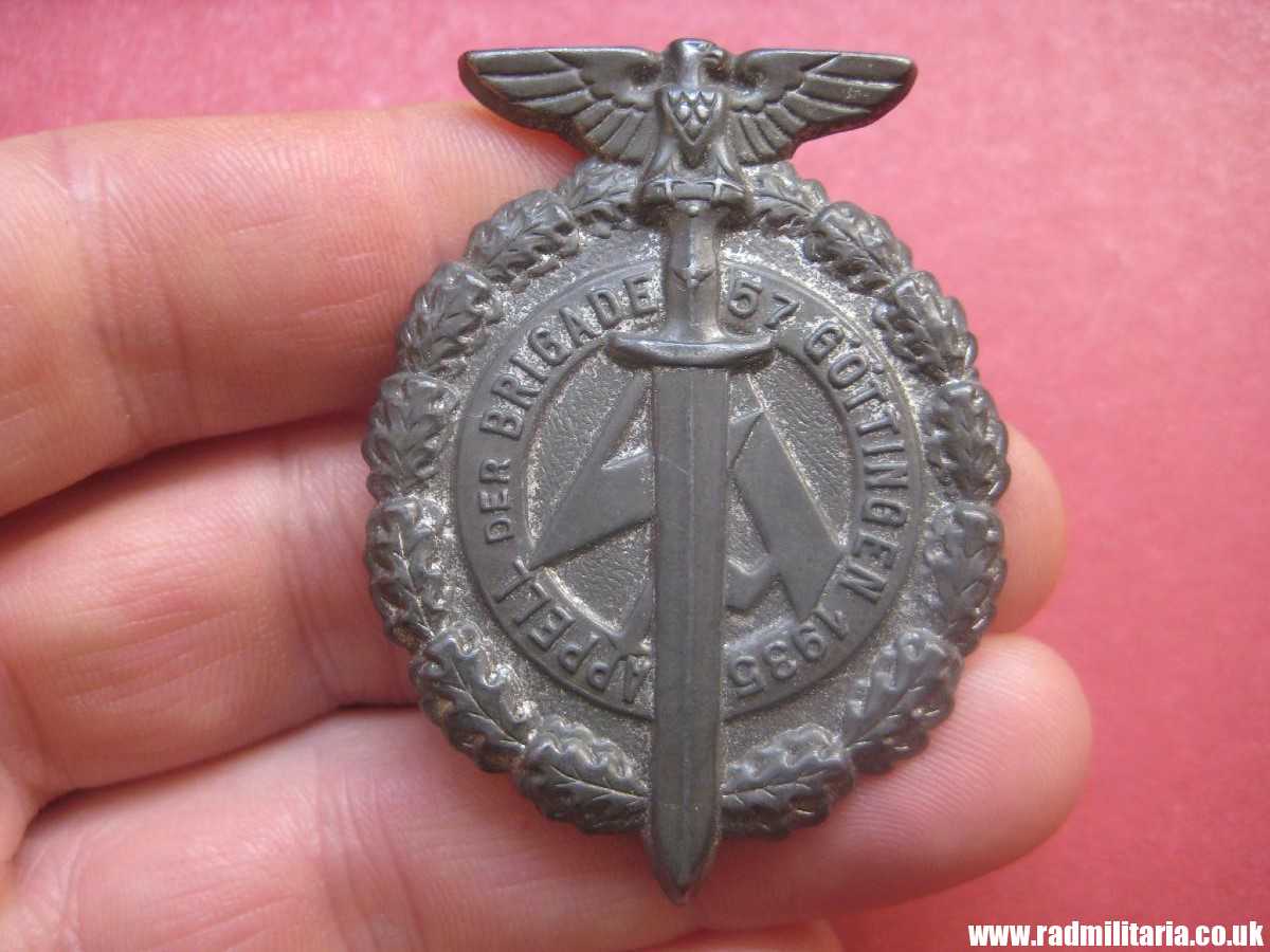 & German large size NSDAP Tinnie BADGE: SA Brigade 57 Gottingen rally badge. - Image 2
