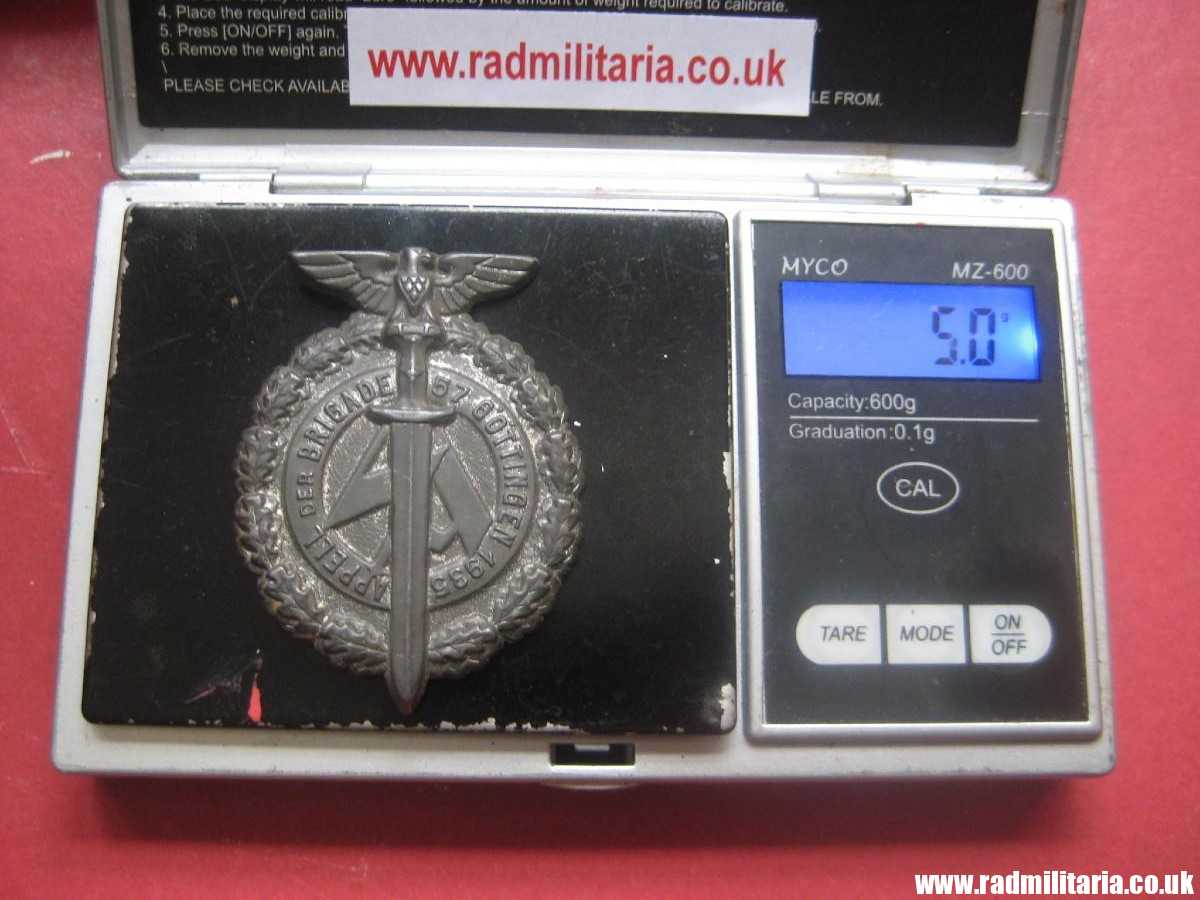& German large size NSDAP Tinnie BADGE: SA Brigade 57 Gottingen rally badge. - Image 6