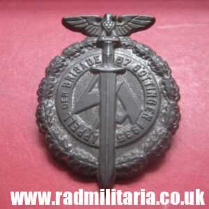 & German large size NSDAP Tinnie BADGE: SA Brigade 57 Gottingen rally badge.
