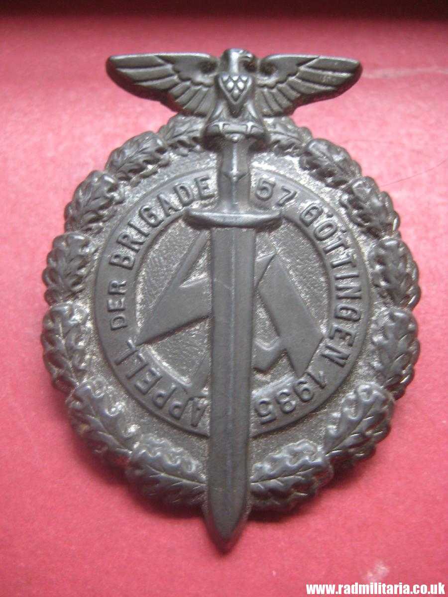 & German large size NSDAP Tinnie BADGE: SA Brigade 57 Gottingen rally badge. - Image 10