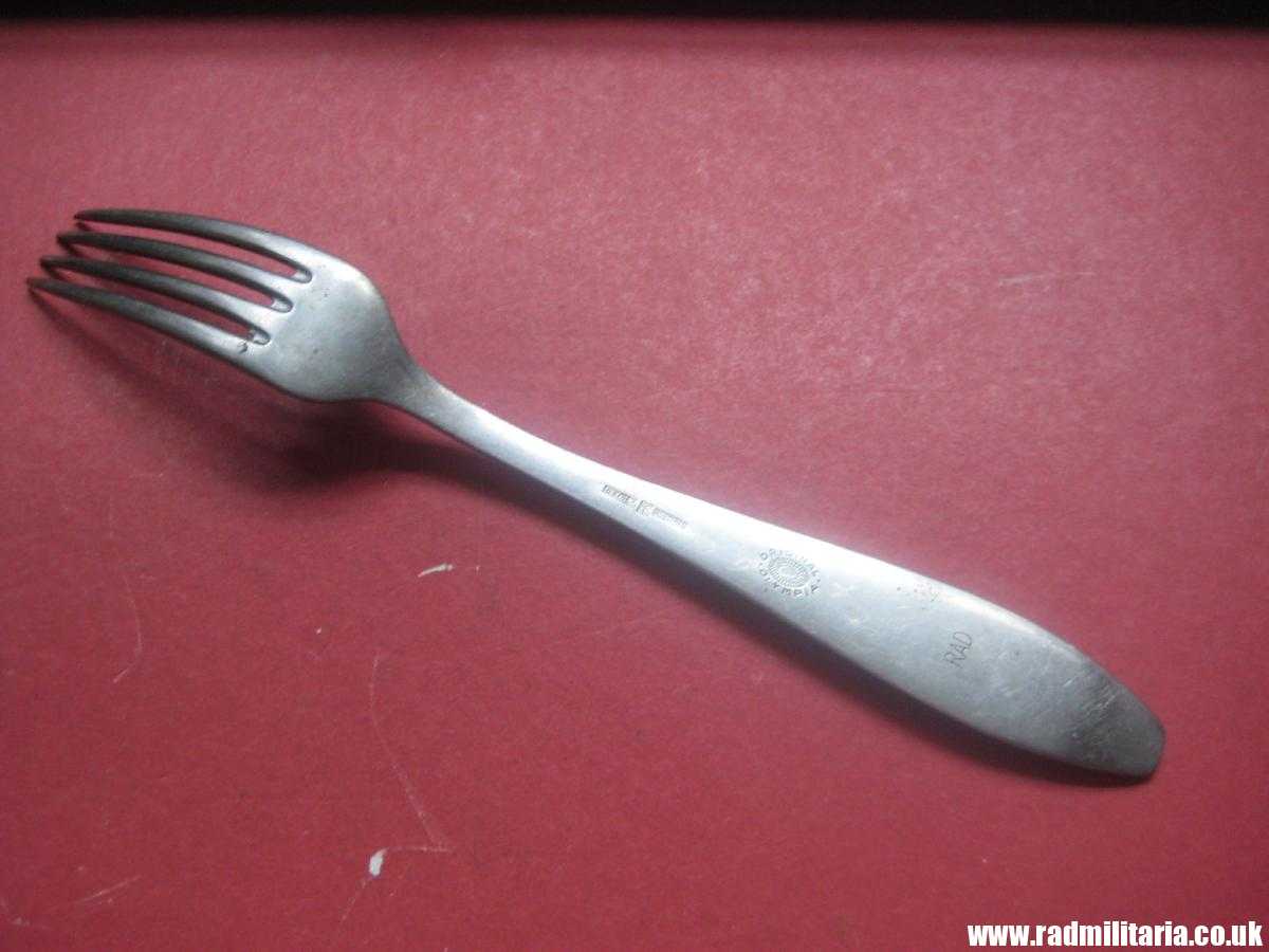 & WW2 genuine German RAD FORK marked: ORIGINAL OLYMPIA stainless steel - 3RD REICH CUTLERY. - Image 3
