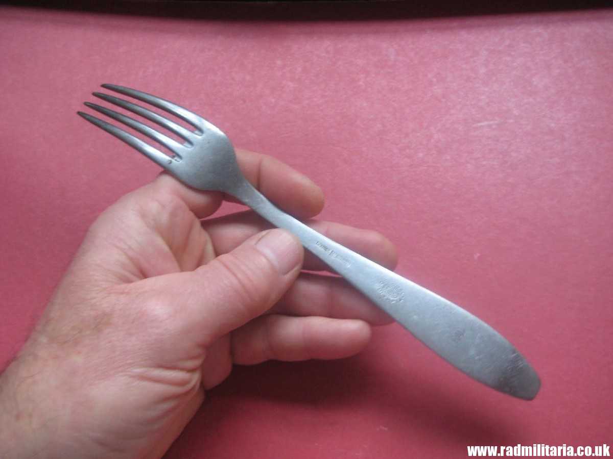 & WW2 genuine German RAD FORK marked: ORIGINAL OLYMPIA stainless steel - 3RD REICH CUTLERY. - Image 8