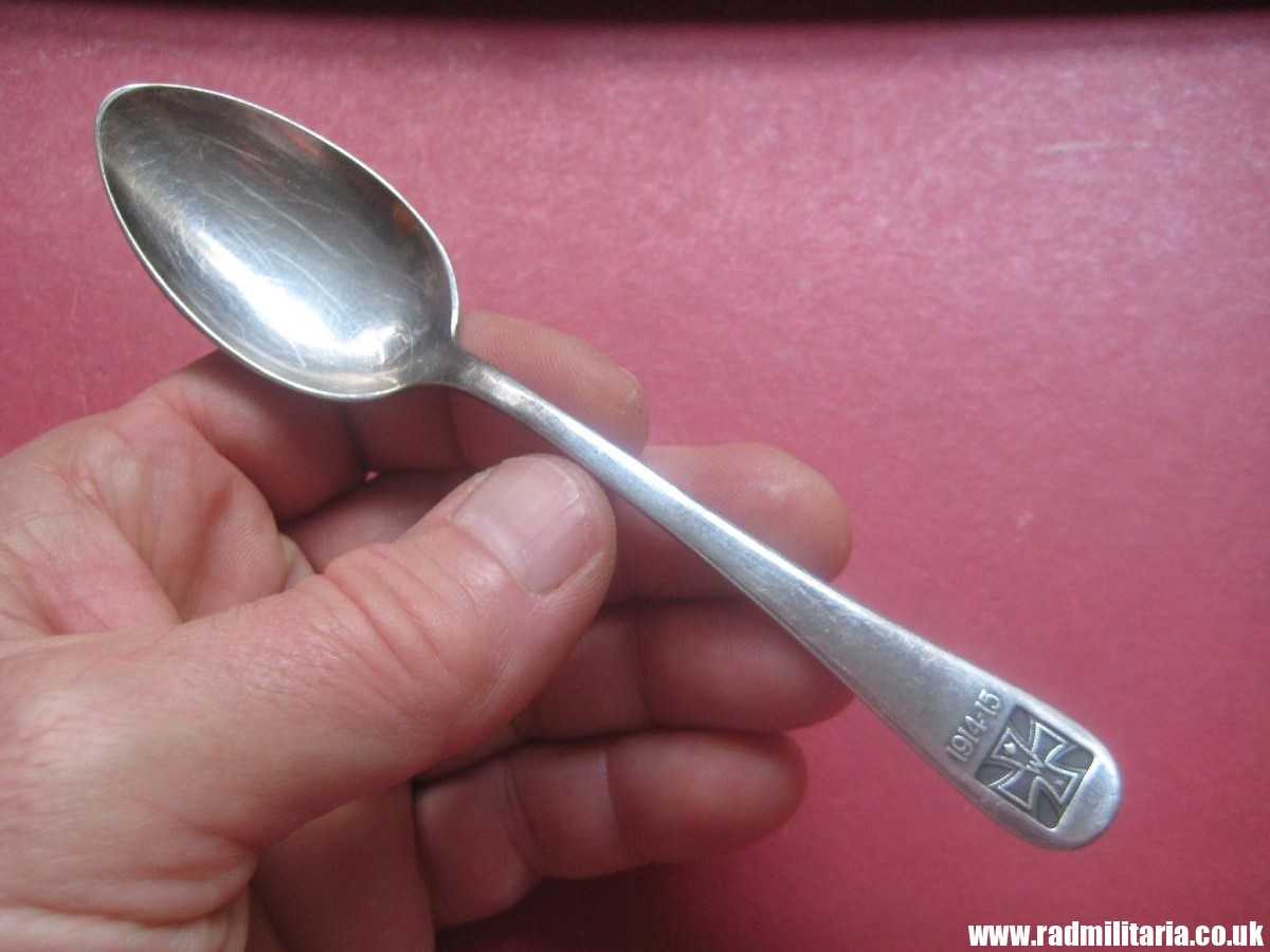 & WW1 German TEA SPOON with Iron Cross 1914 - 1915, maker: BRUCKMANN 100% genuine. - Image 2