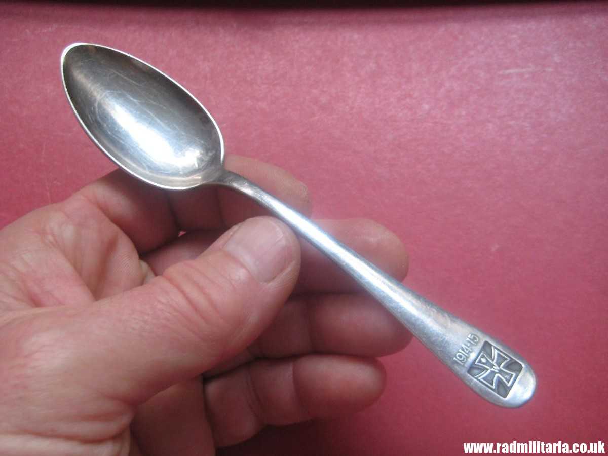 & WW1 German TEA SPOON with Iron Cross 1914 - 1915, maker: BRUCKMANN 100% genuine. - Image 3