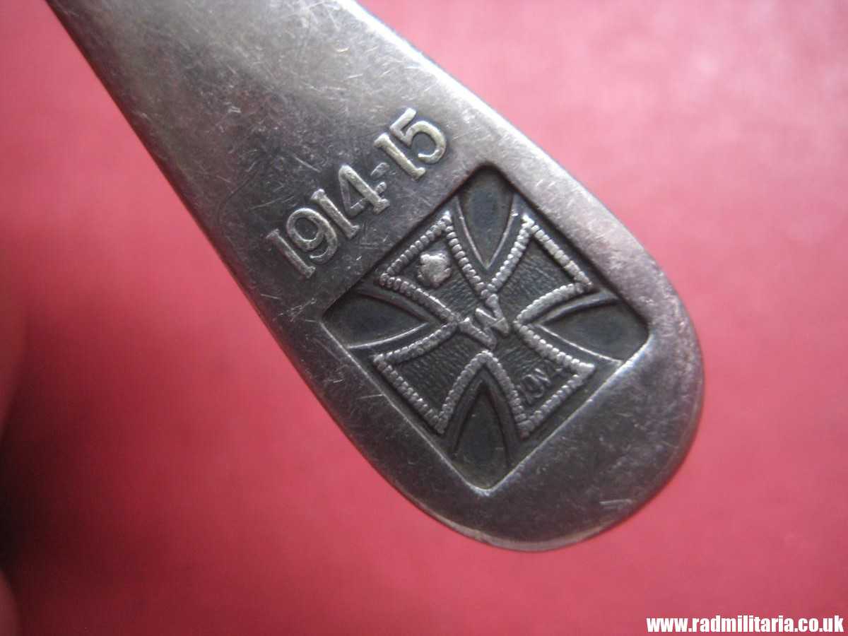 & WW1 German TEA SPOON with Iron Cross 1914 - 1915, maker: BRUCKMANN 100% genuine. - Image 11