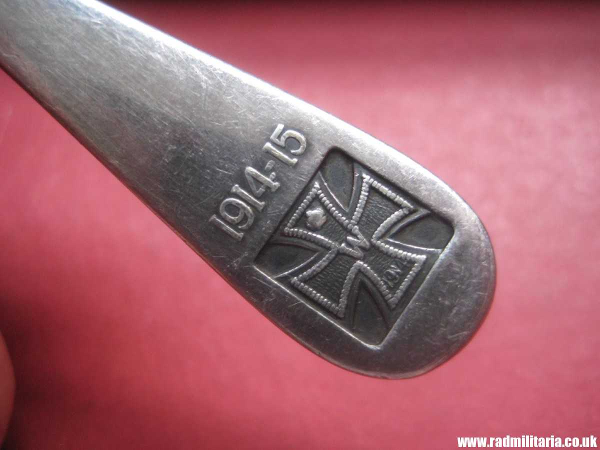 & WW1 German TEA SPOON with Iron Cross 1914 - 1915, maker: BRUCKMANN 100% genuine. - Image 13