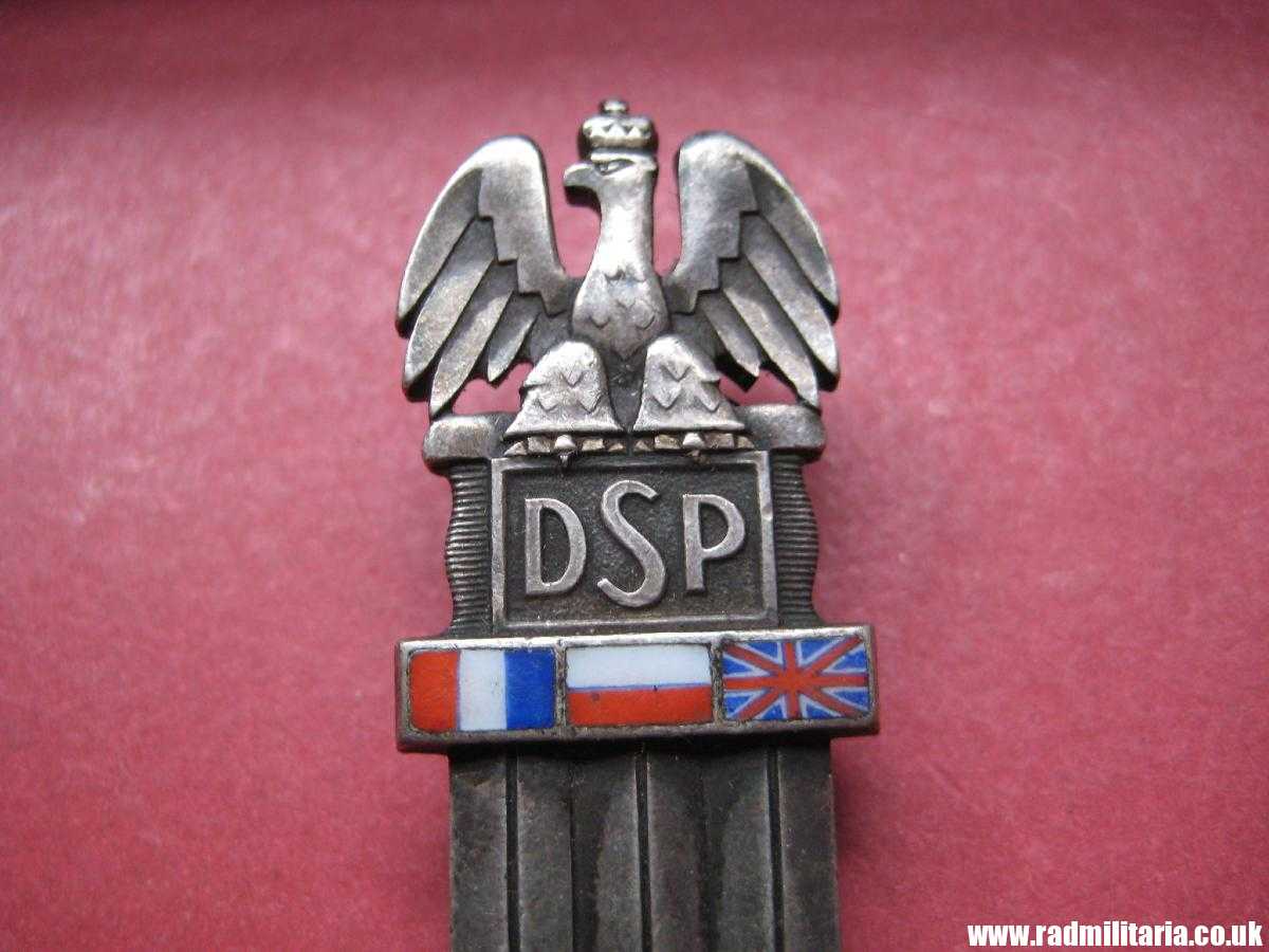 & WW2 Polish Army original ENAMEL BADGE - DSP (2nd Polish Rifle Division) by HUGUENIN FRERES - v. good condition. - Image 7