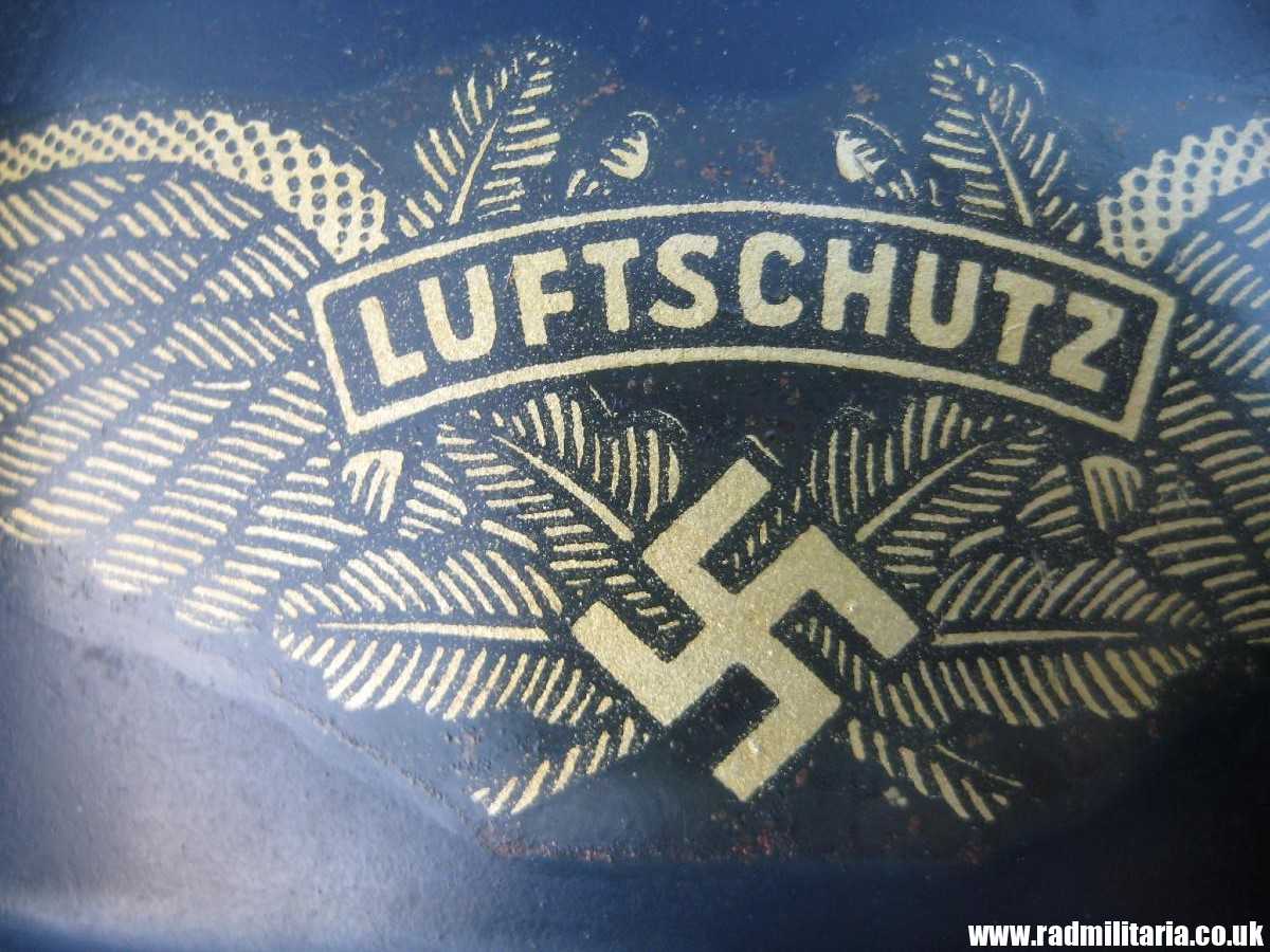 & original WW2 German steel helmet LUFTSCHUTZ "Gladiator" HELMET with liner - v. good condition as found. - Image 7