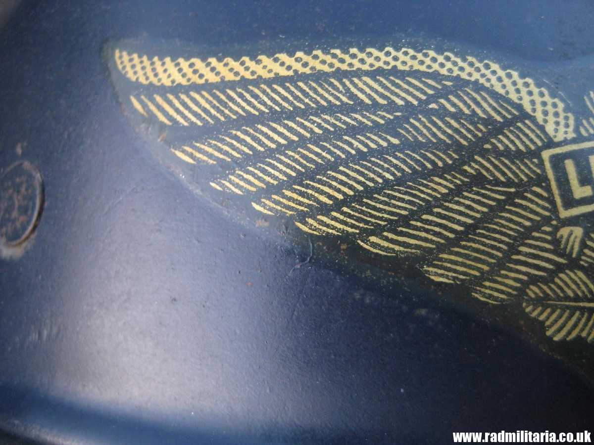 & original WW2 German steel helmet LUFTSCHUTZ "Gladiator" HELMET with liner - v. good condition as found. - Image 8