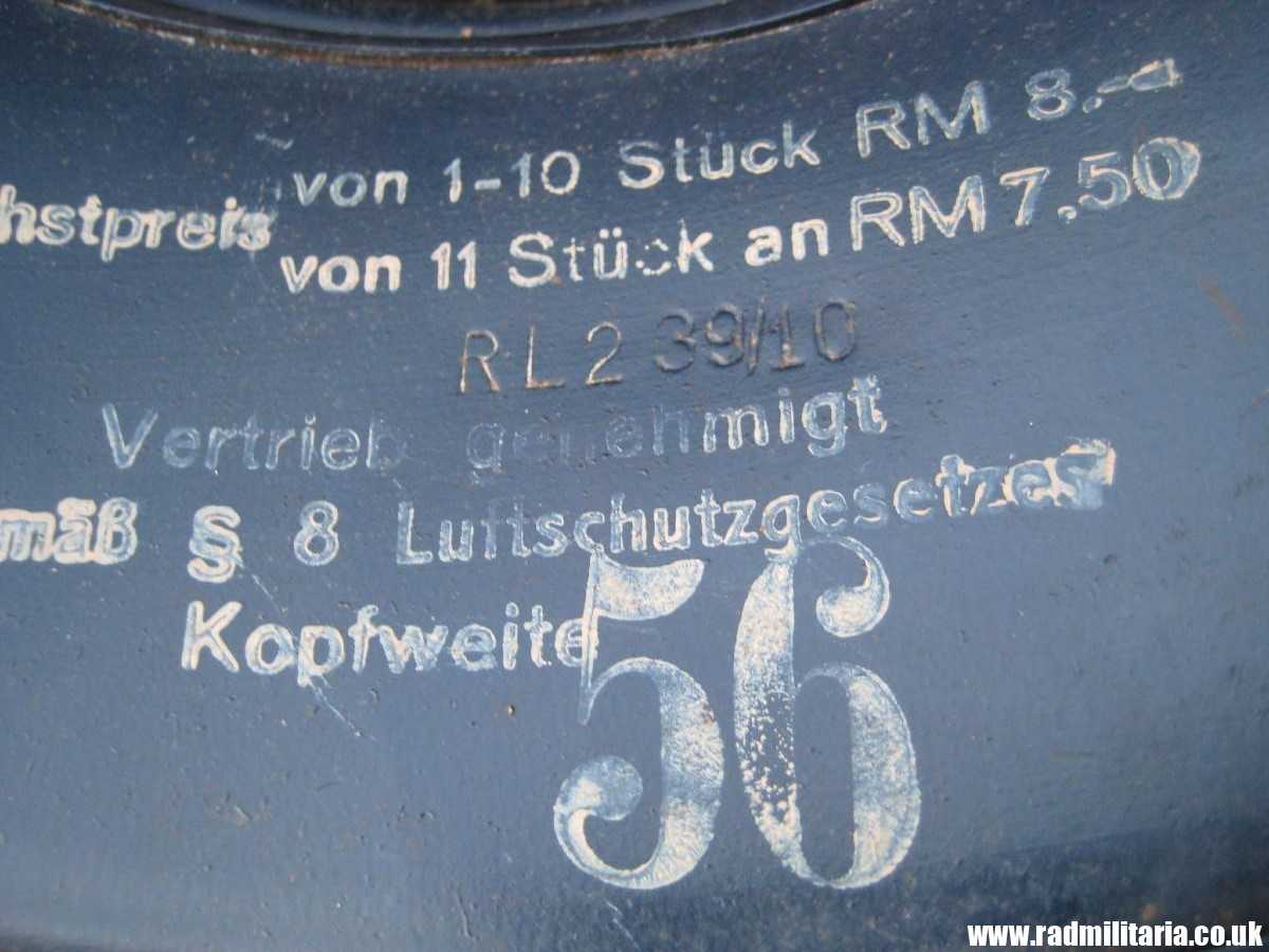 & original WW2 German steel helmet LUFTSCHUTZ "Gladiator" HELMET with liner - v. good condition as found. - Image 13