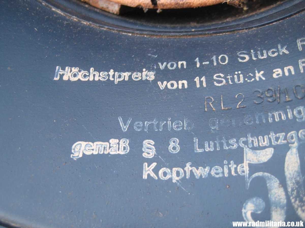 & original WW2 German steel helmet LUFTSCHUTZ "Gladiator" HELMET with liner - v. good condition as found. - Image 14
