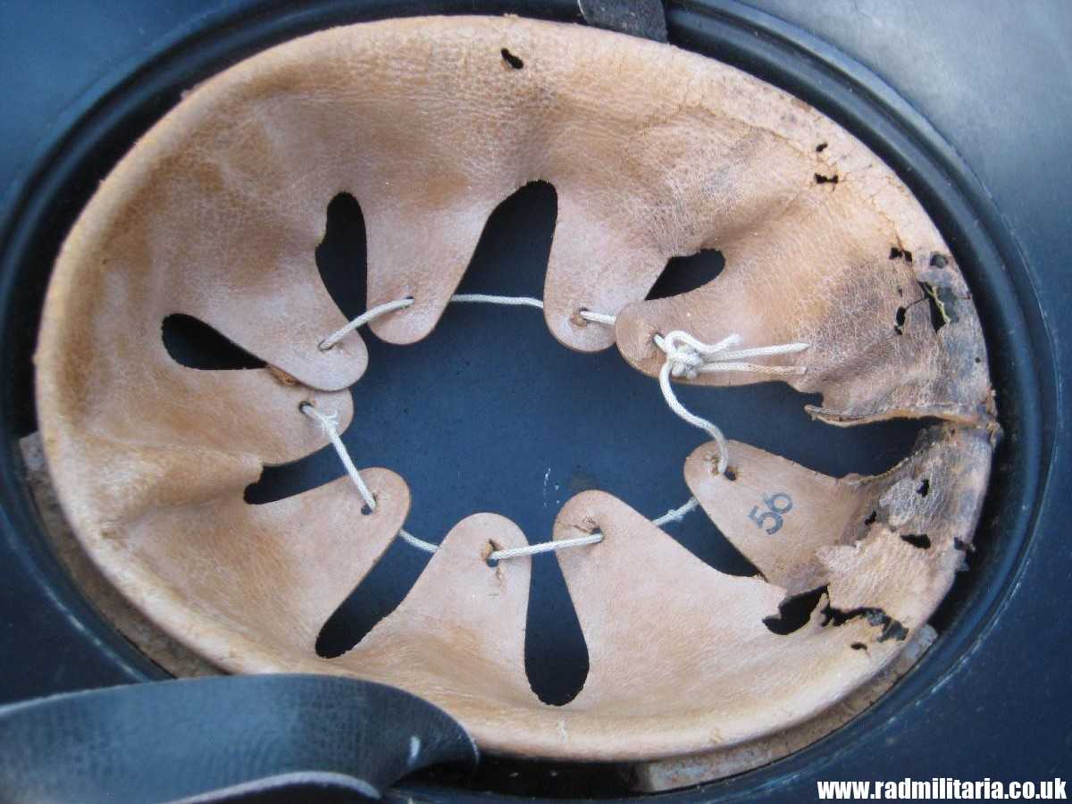 & original WW2 German steel helmet LUFTSCHUTZ "Gladiator" HELMET with liner - v. good condition as found. - Image 17