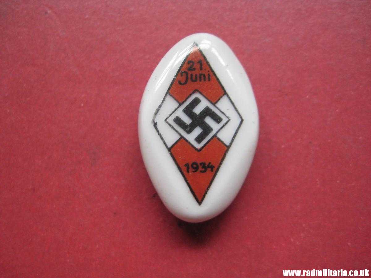 *& WW2 HJ Hitler Youth CERAMIC BADGE 21 JUNI 1934 - good condition. - Image 18