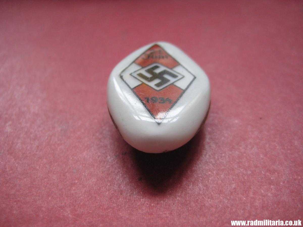 *& WW2 HJ Hitler Youth CERAMIC BADGE 21 JUNI 1934 - good condition. - Image 4