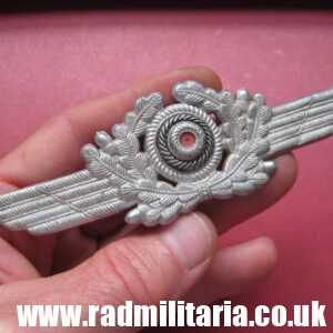 *& WW2 original German LUFTWAFFE COCKADE for enlisted Mans visor cap, aluminum.