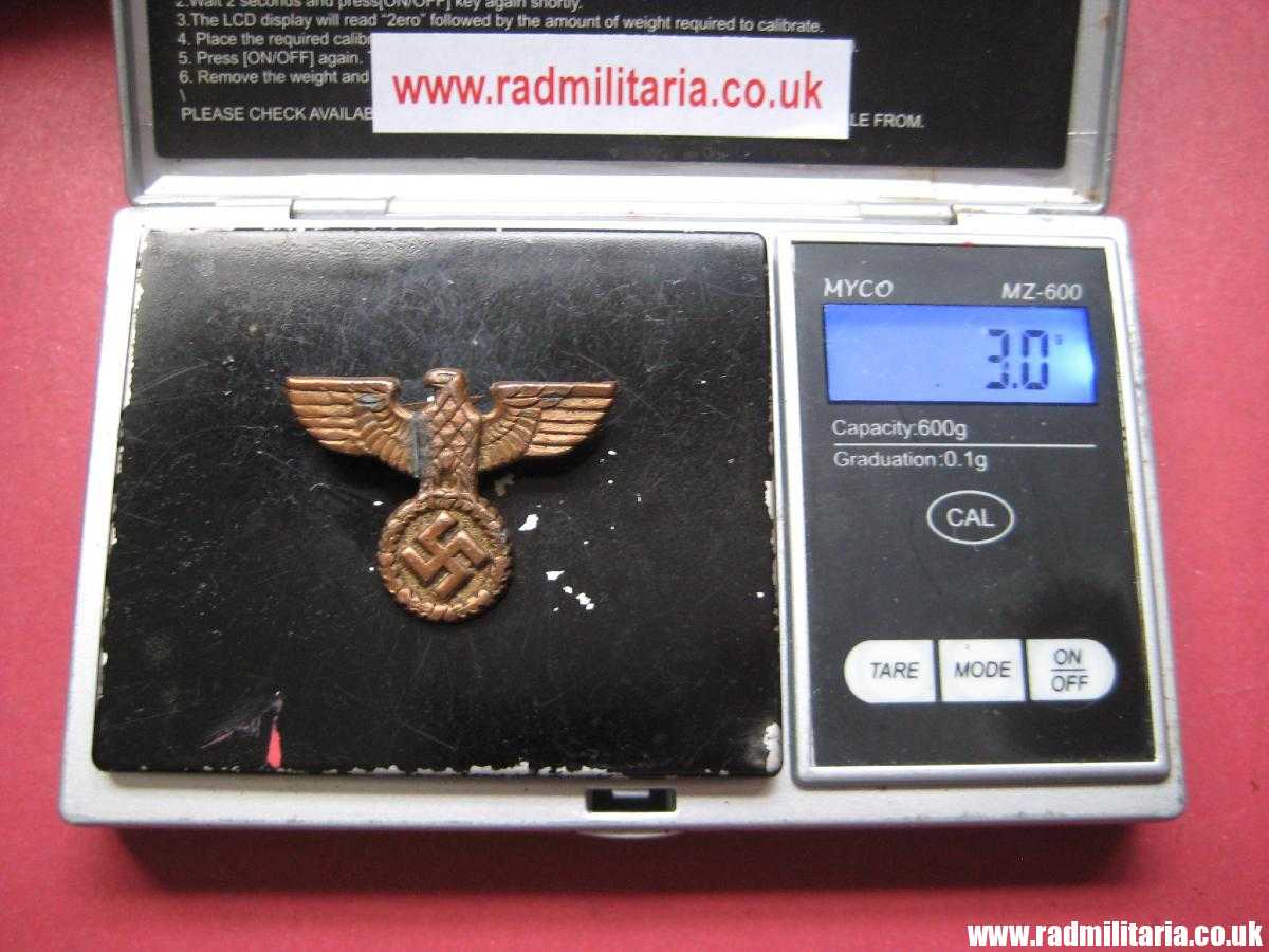 *& WW2 original Nazi German metal EAGLE BADGE - Cap Badge SA, SS, NSDAP, Reichsbahn? - Image 15