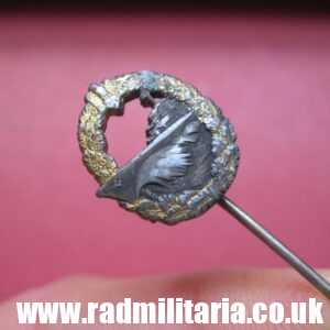 *& original WW2 German KRIEGSMARINE miniature DESTROYER WAR BADGE zinc pin badge.