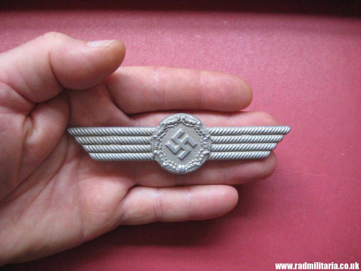 *& WW2 original German LUFTWAFFE Civilian personnel workers VISOR CAP BADGE, aluminum. - Image 8