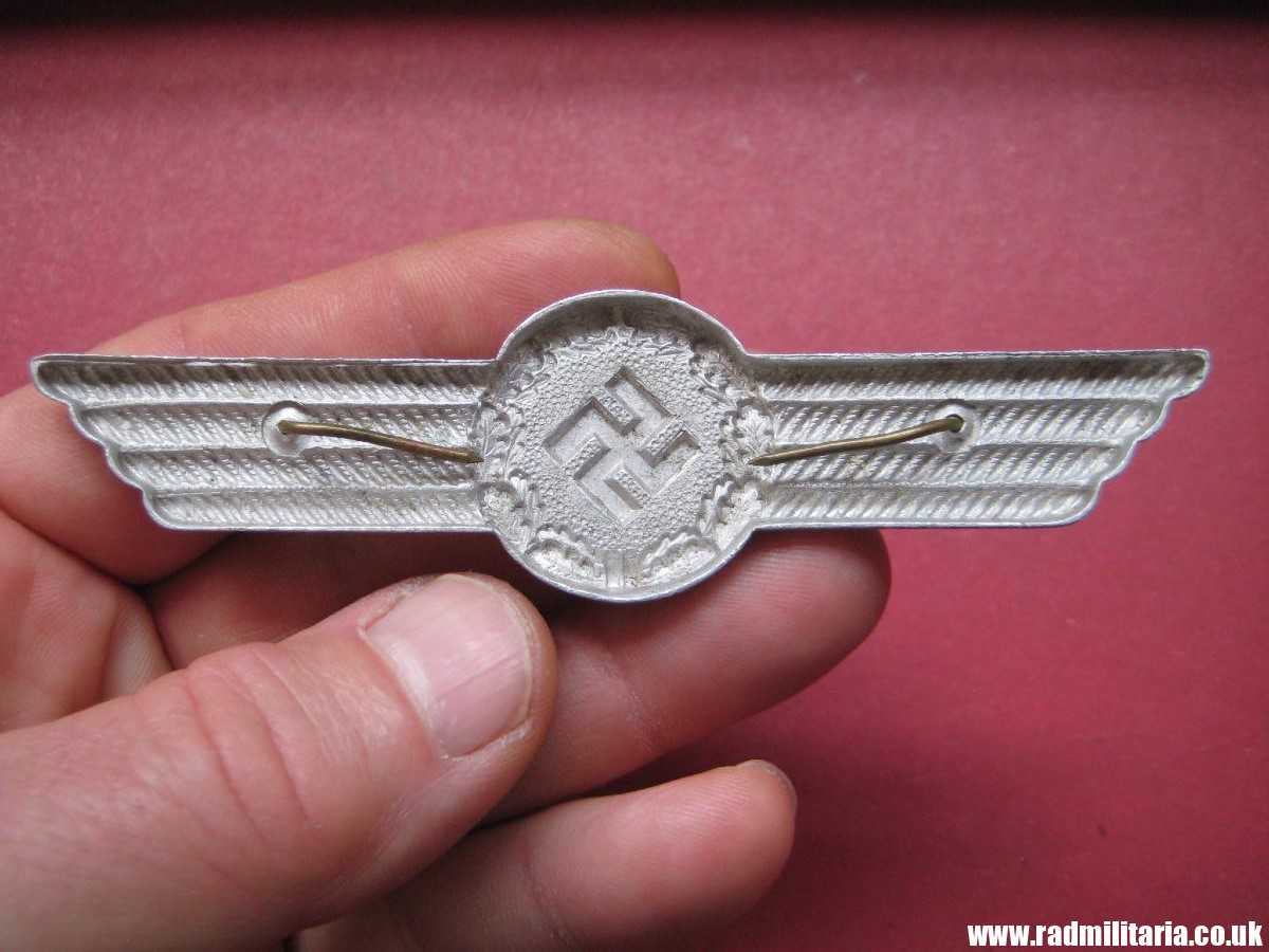 *& WW2 original German LUFTWAFFE Civilian personnel workers VISOR CAP BADGE, aluminum. - Image 5