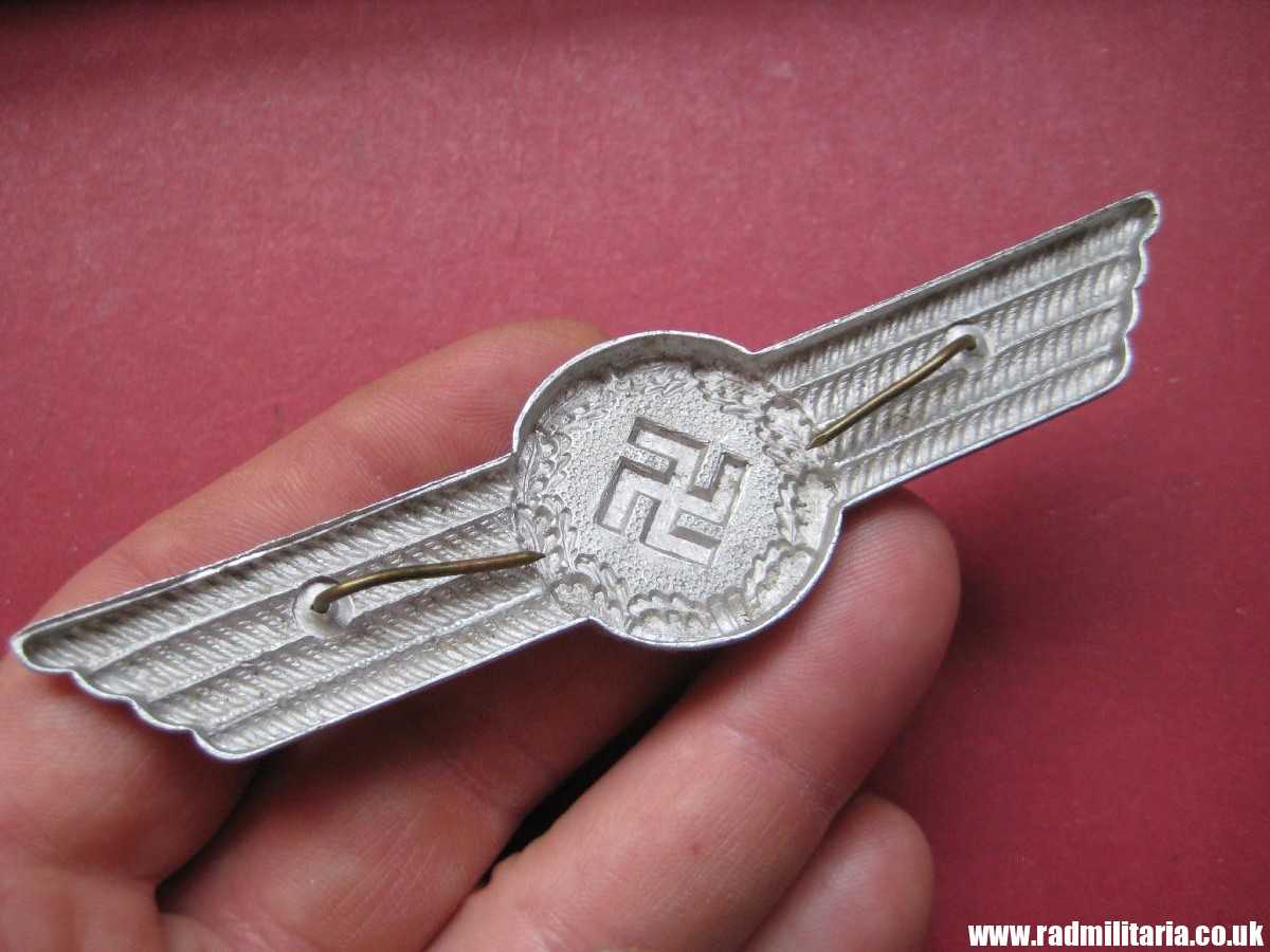 *& WW2 original German LUFTWAFFE Civilian personnel workers VISOR CAP BADGE, aluminum. - Image 9