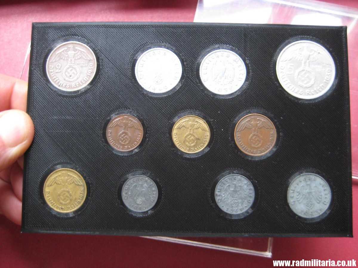 *& Set of 11 original WW2 German COINS with EAGLE 1935 - 1943 in used condition with plastic cover (no.12) - Image 9