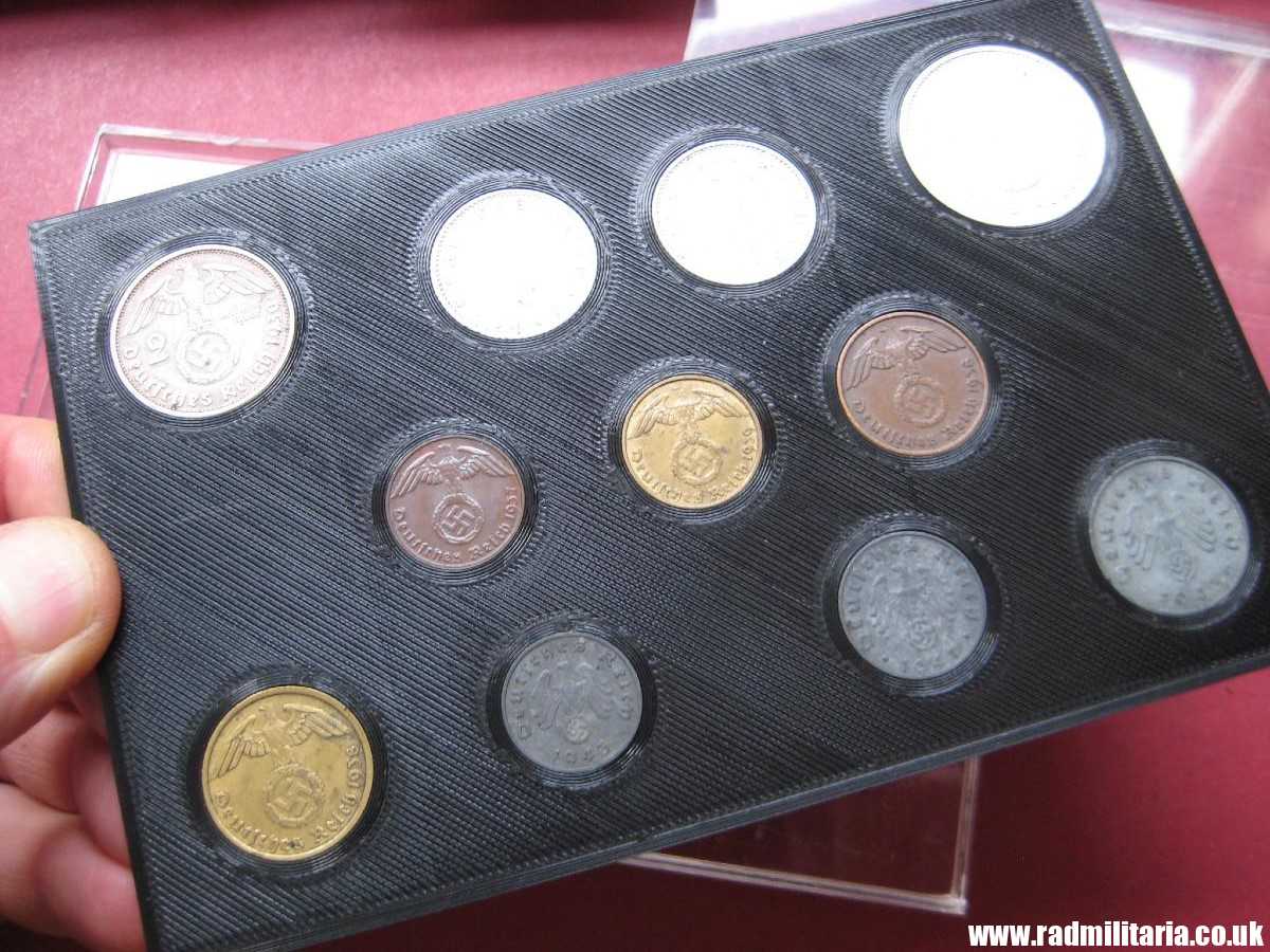 *& Set of 11 original WW2 German COINS with EAGLE 1935 - 1943 in used condition with plastic cover (no.12) - Image 10