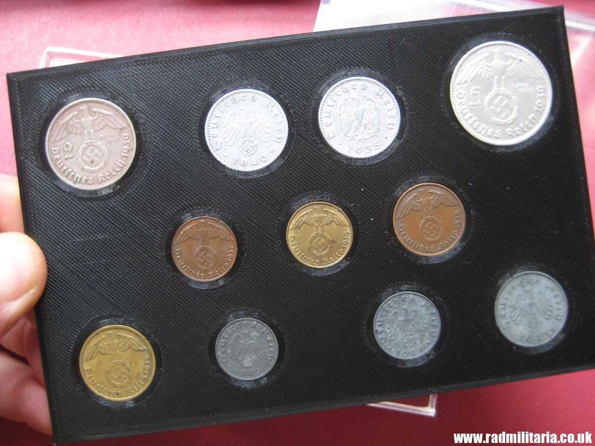 *& Set of 11 original WW2 German COINS with EAGLE 1935 - 1943 in used condition with plastic cover (no.12) - Image 11