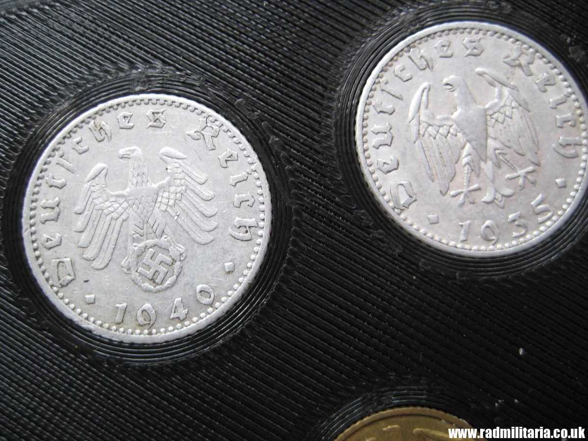 *& Set of 11 original WW2 German COINS with EAGLE 1935 - 1943 in used condition with plastic cover (no.12) - Image 14