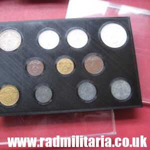 *& Set of 11 original WW2 German COINS with EAGLE 1935 - 1943 in used condition with plastic cover (no.12)