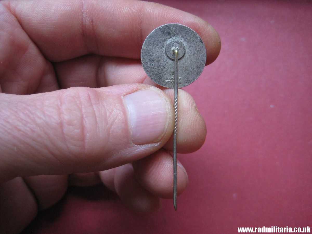 & WW2 original Nazi German PIN Enamel BADGE solid silver 935 maker: B.H. Mayer Pforzheim. - Image 3