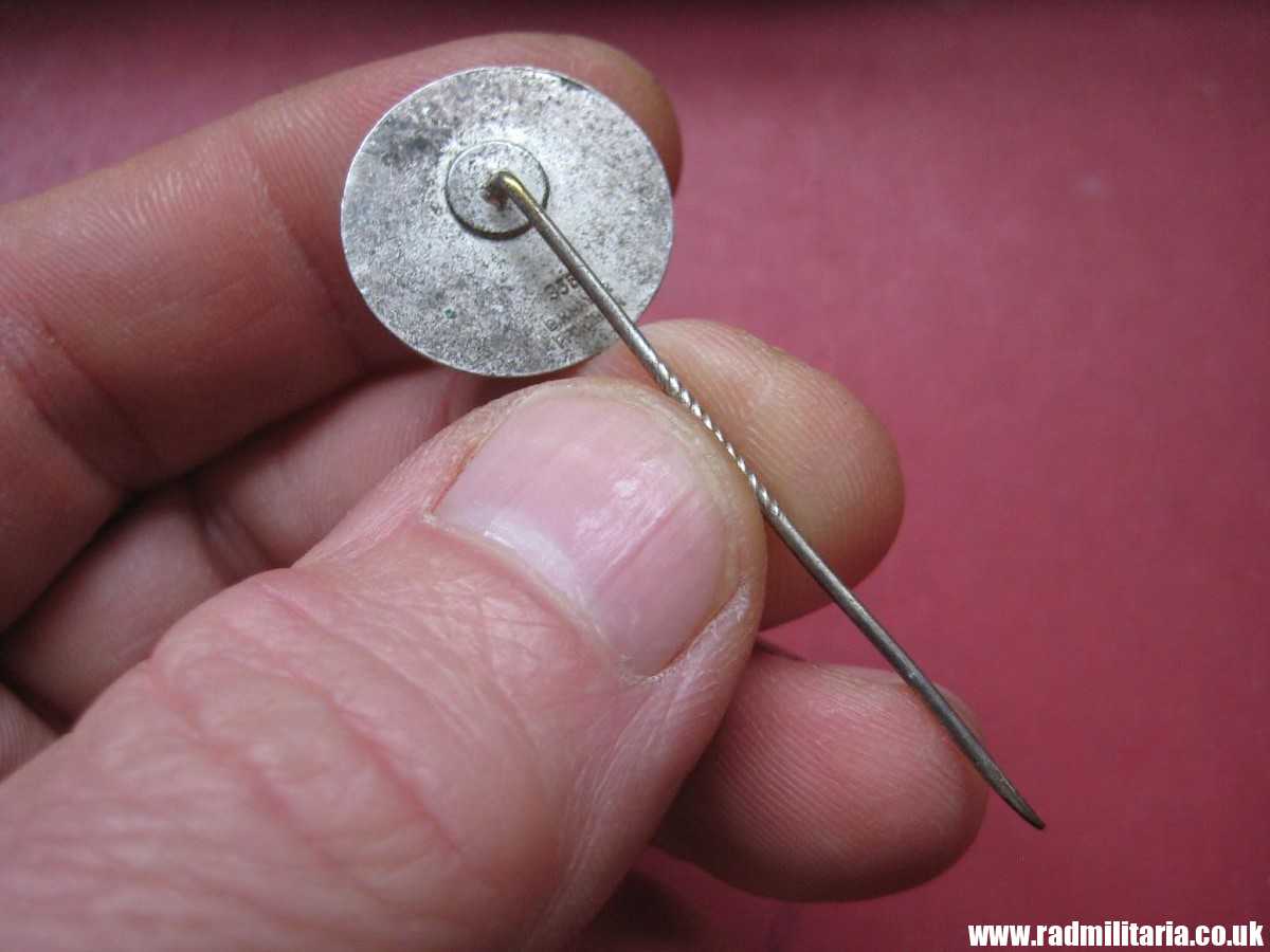 & WW2 original Nazi German PIN Enamel BADGE solid silver 935 maker: B.H. Mayer Pforzheim. - Image 4