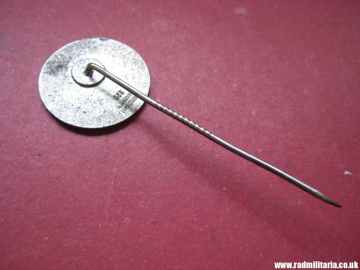 & WW2 original Nazi German PIN Enamel BADGE solid silver 935 maker: B.H. Mayer Pforzheim. - Image 8