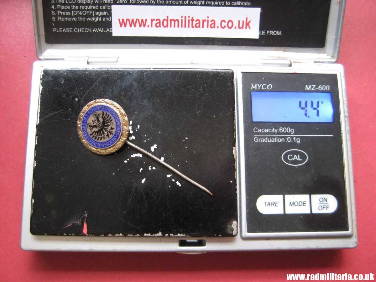 & WW2 original Nazi German PIN Enamel BADGE solid silver 935 maker: B.H. Mayer Pforzheim. - Image 15