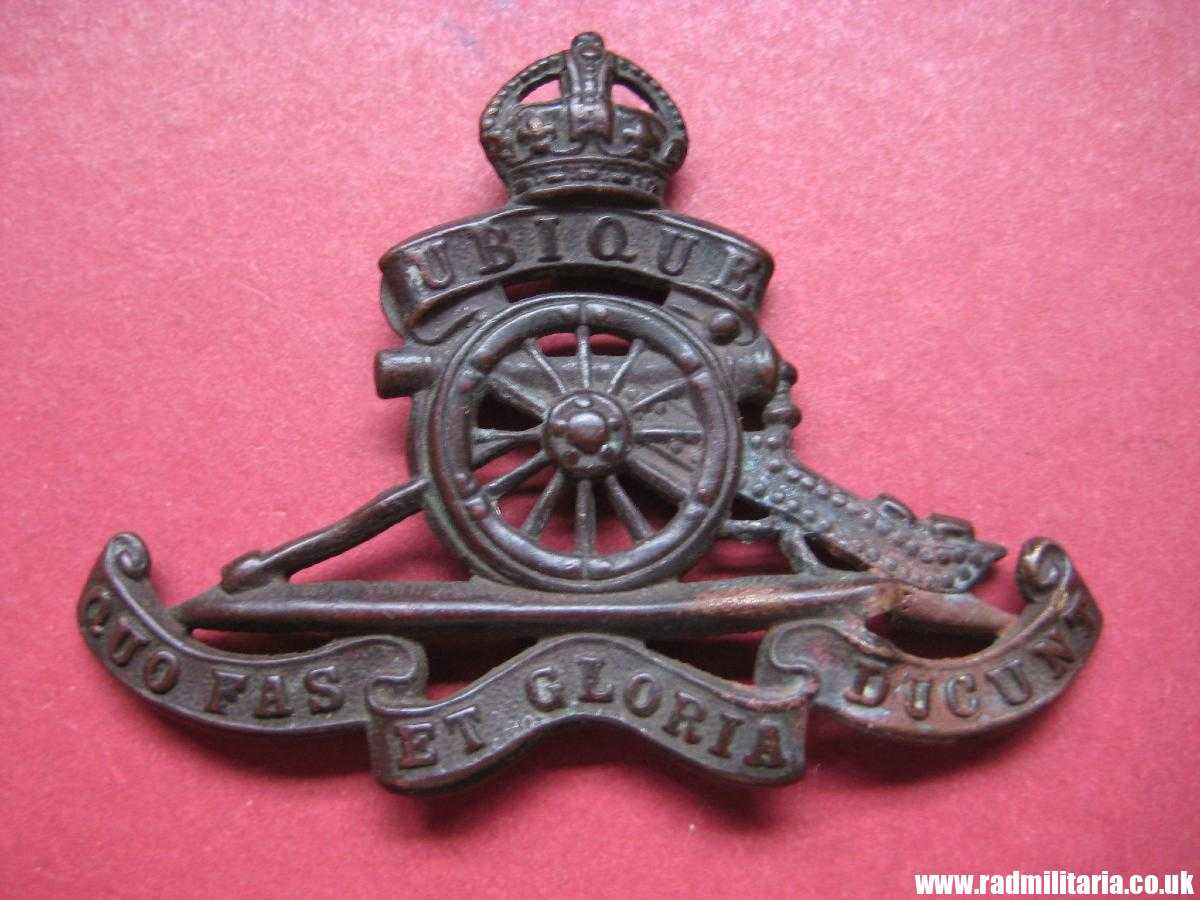 & WW1 original British CAP BADGE - ARTILLERY metal detecting find, 100% genuine. - Image 2