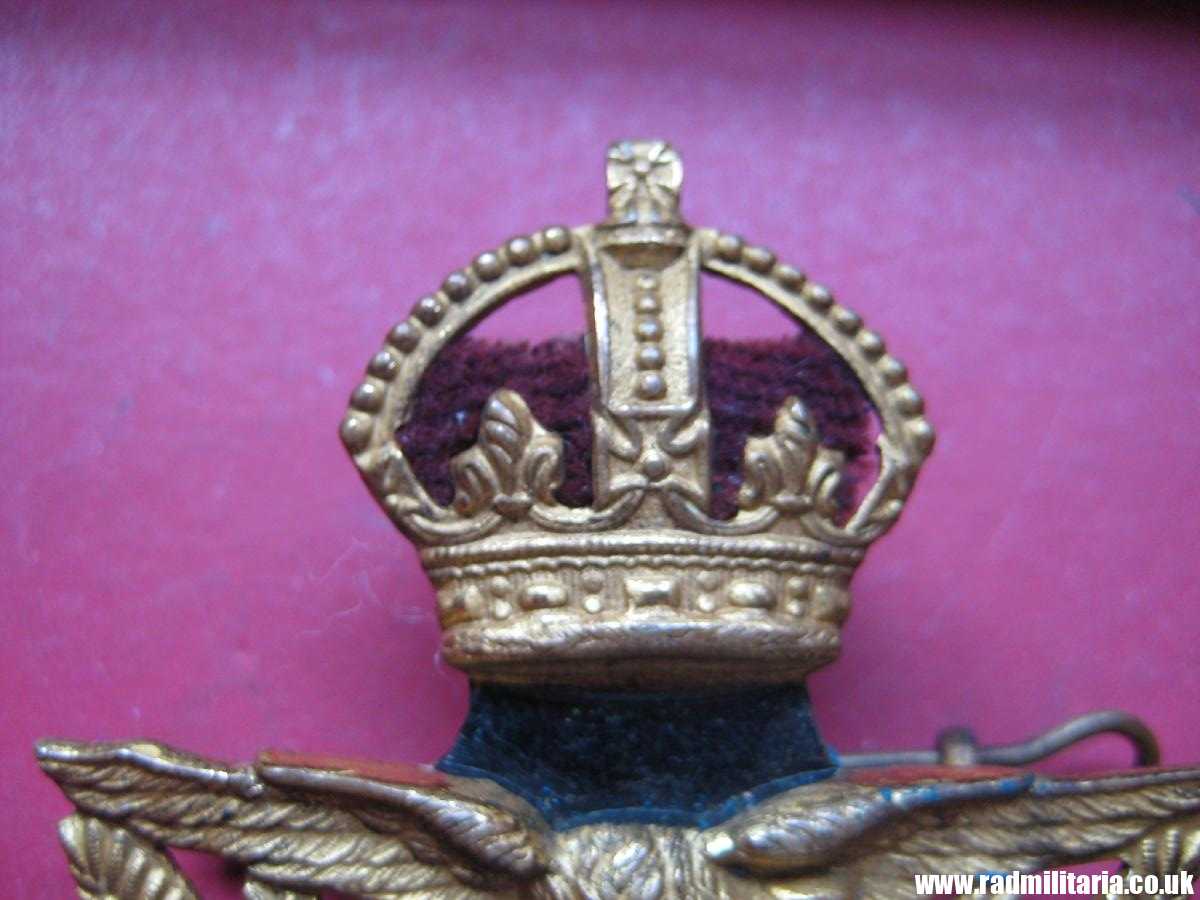 & WW2 Royal Air Force Service CAP BADGE original RAF warrant officer badge, genuine ! - Image 4