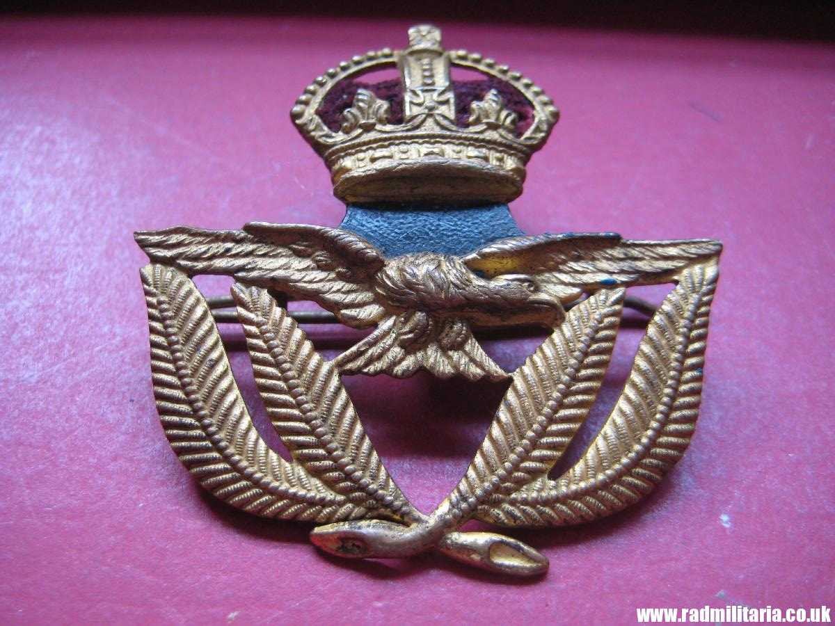 & WW2 Royal Air Force Service CAP BADGE original RAF warrant officer badge, genuine ! - Image 6