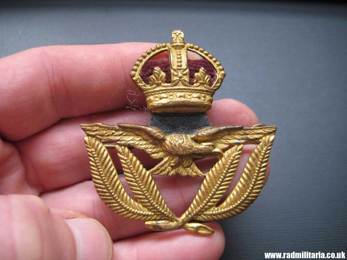 & WW2 Royal Air Force Service CAP BADGE original RAF warrant officer badge, genuine ! - Image 16