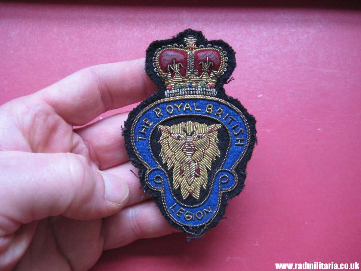 & WW2 original British PATCH - THE ROYAL BRITISH LEGION good quality embroidered bullion patch badge. - Image 2