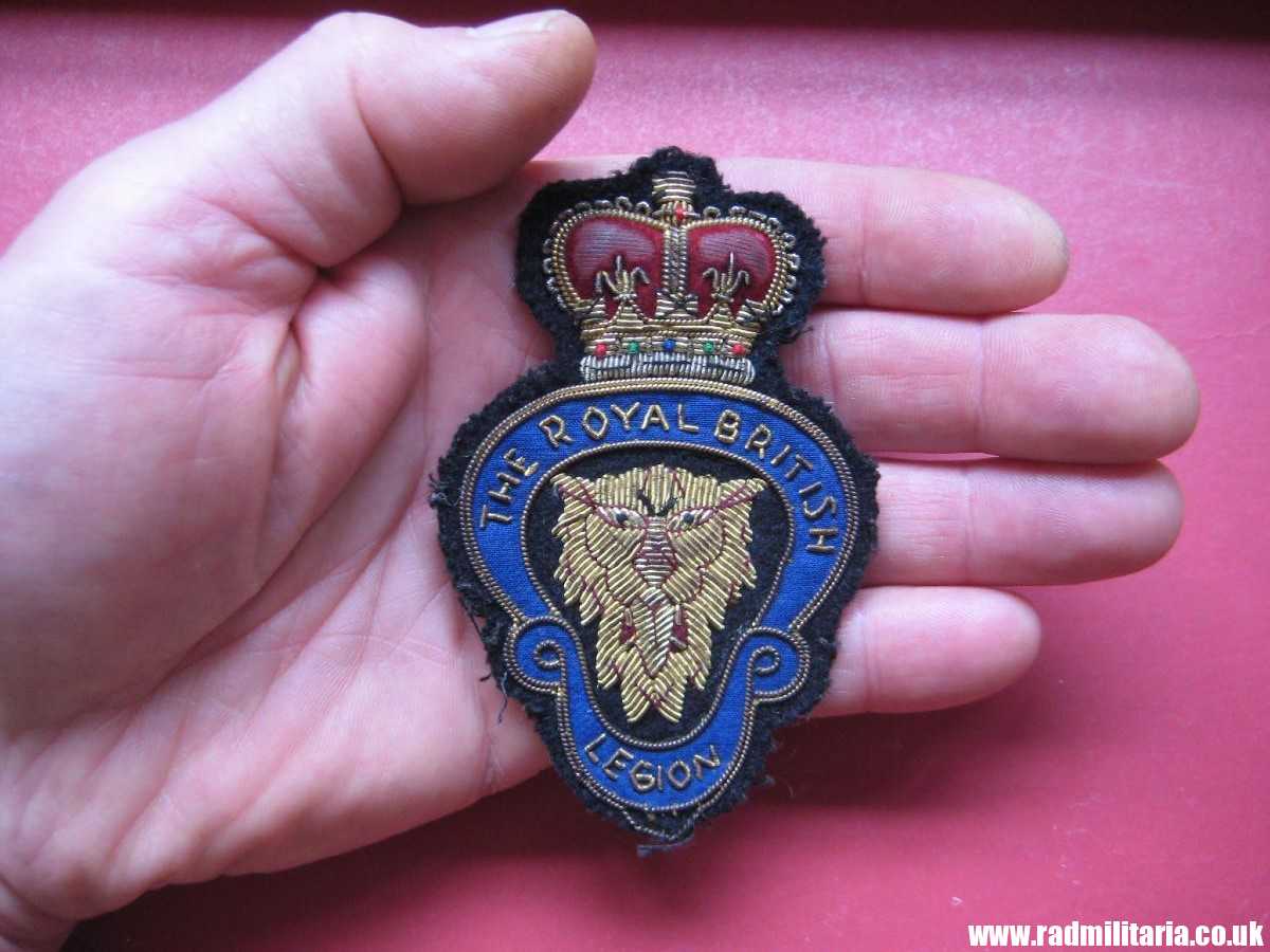 & WW2 original British PATCH - THE ROYAL BRITISH LEGION good quality embroidered bullion patch badge. - Image 8