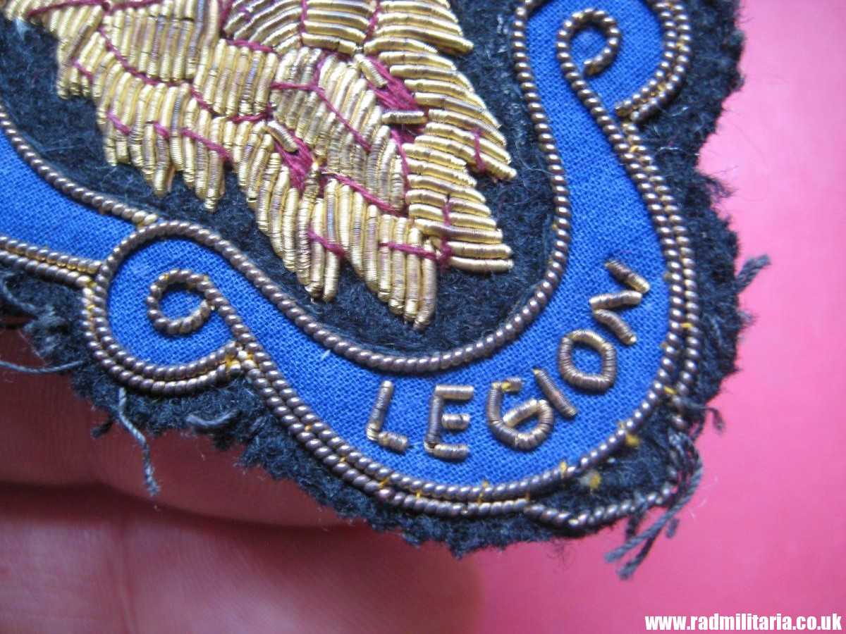 & WW2 original British PATCH - THE ROYAL BRITISH LEGION good quality embroidered bullion patch badge. - Image 7