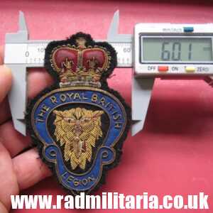 & WW2 original British PATCH - THE ROYAL BRITISH LEGION good quality embroidered bullion patch badge.