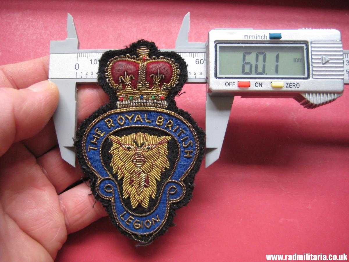 & WW2 original British PATCH - THE ROYAL BRITISH LEGION good quality embroidered bullion patch badge.
