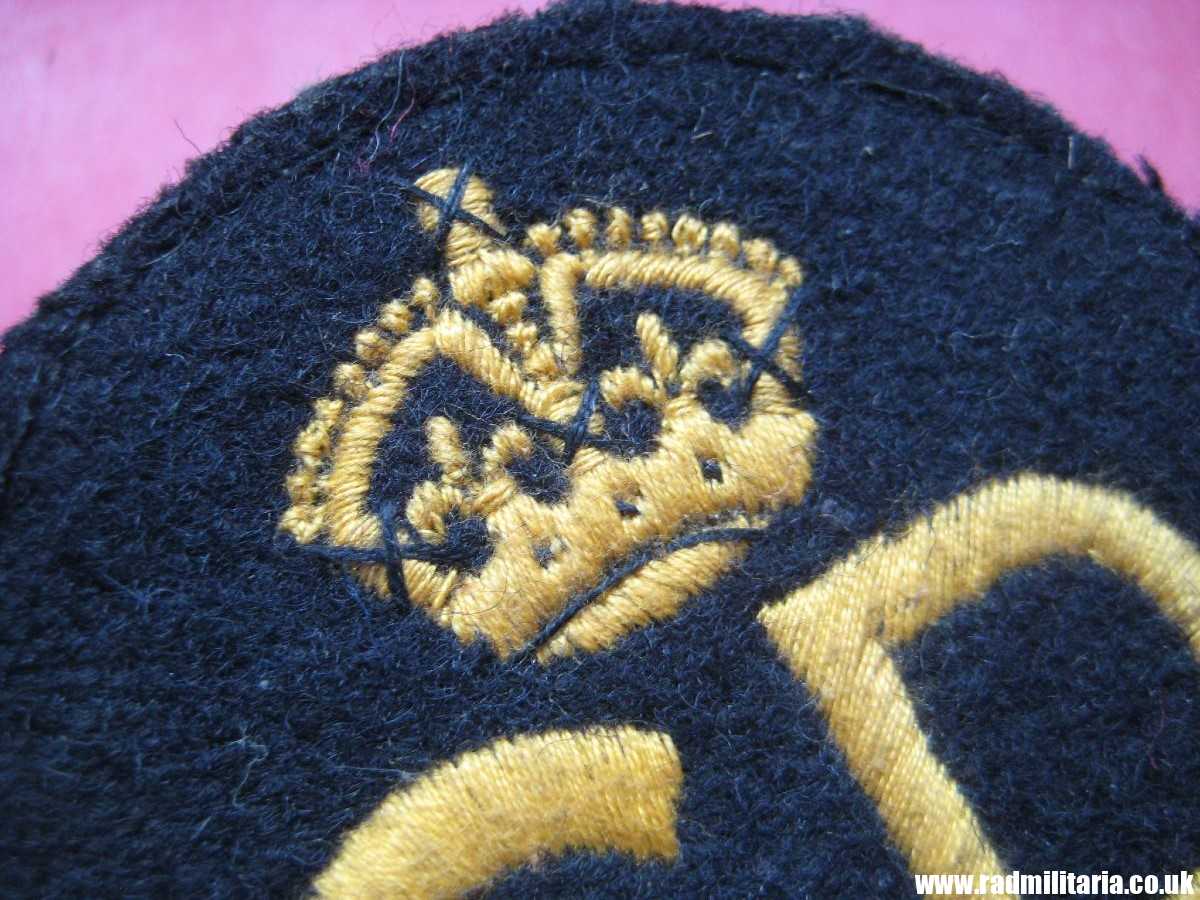 & WW2 original British PATCH - CIVIL DEFENCE (CD) embroidered cloth uniform breast BADGE. - Image 8