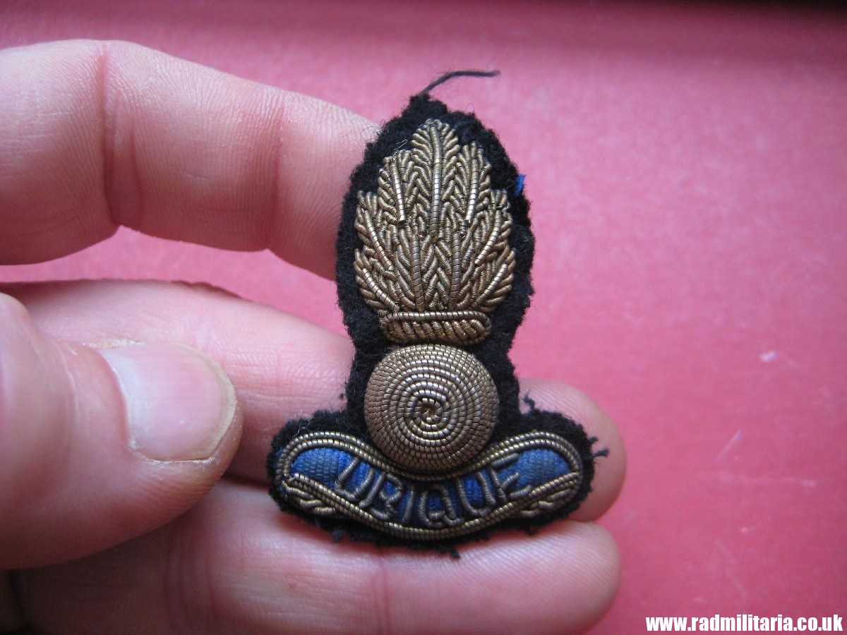 & WW2 British CAP BADGE Royal Engineers Corps FIELD SERVICE bullion wire officer's cap badge - genuine! - Image 2