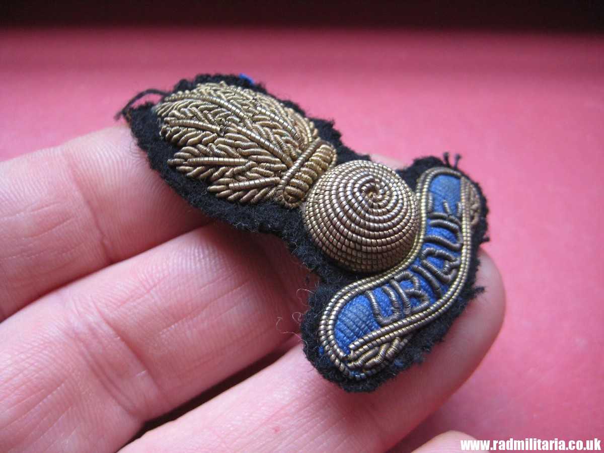 & WW2 British CAP BADGE Royal Engineers Corps FIELD SERVICE bullion wire officer's cap badge - genuine! - Image 5