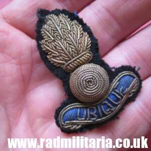 & WW2 British CAP BADGE Royal Engineers Corps FIELD SERVICE bullion wire officer's cap badge - genuine!