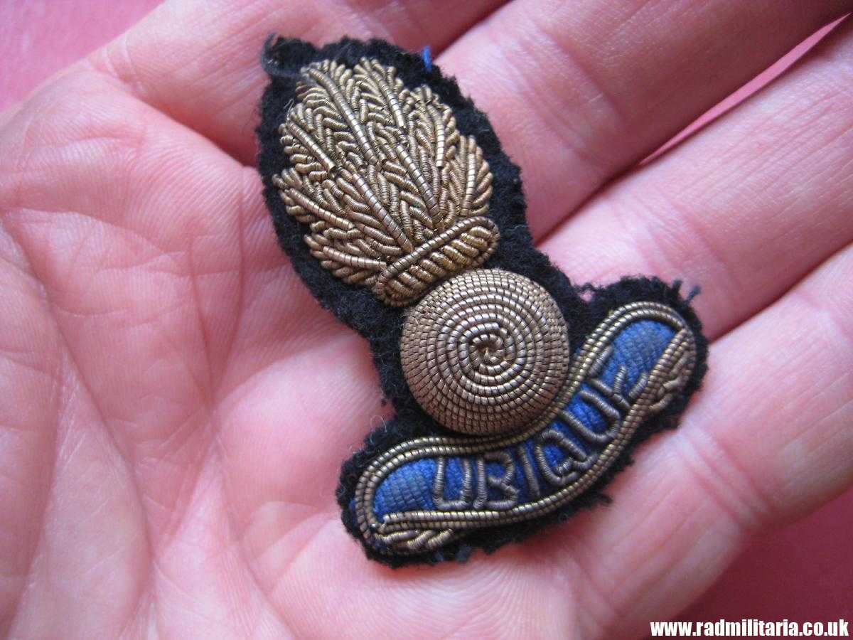 & WW2 British CAP BADGE Royal Engineers Corps FIELD SERVICE bullion wire officer's cap badge - genuine!