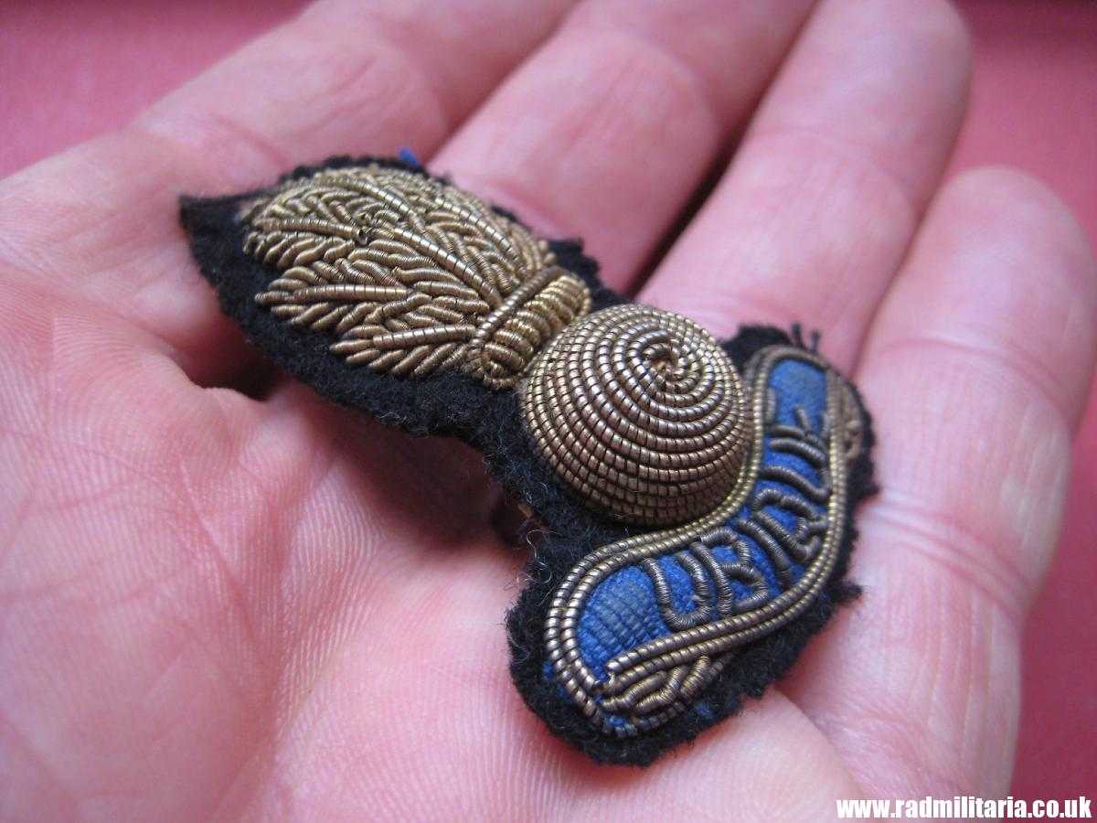 & WW2 British CAP BADGE Royal Engineers Corps FIELD SERVICE bullion wire officer's cap badge - genuine! - Image 10