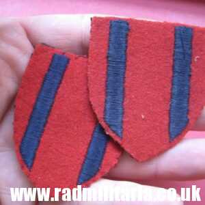 & WW2 original British PATCHES - Set of 2, Royal Engineers Training Brigade badge.
